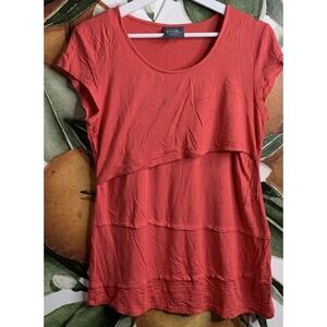 Milk Nursingwear Medium Cap Sleeve Coral Tee Shirt